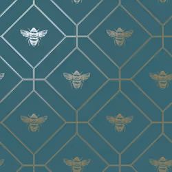 Honeycomb Bee Wallpaper Teal World of Wallpaper 50400