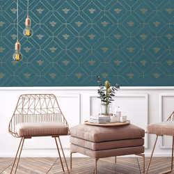 Honeycomb Bee Wallpaper Teal World of Wallpaper 50400