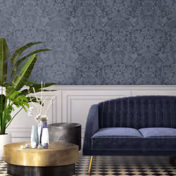 Holden Decor Woodland Stitch Navy Wallpaper 65787