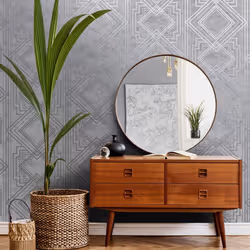 Holden Decor Obsidian Delano Grey Silver Wallpaper 75943
