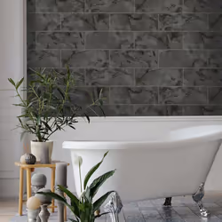 Holden Decor Tiling on a Roll Odeon Marble Tile Charcoal Wallpaper 89390