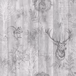 Holden Decor Glasshouse Stage Wood Panel Grey Wallpaper 90090