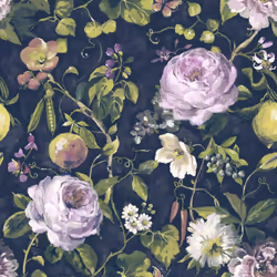Holden Mirabelle Floral Garden Cottage Navy Green Paste The Wall Wallpaper