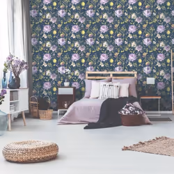 Holden Mirabelle Floral Garden Cottage Navy Green Paste The Wall Wallpaper
