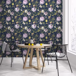 Holden Mirabelle Floral Garden Cottage Navy Green Paste The Wall Wallpaper