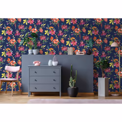 Holden Decor Melgrano Navy Wallpaper 90521