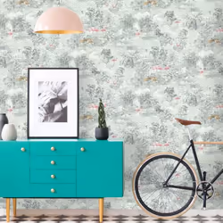 Mayang Geometric Jungle Themed Wallpaper Modern Feature Wall Green