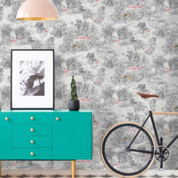 Mayang Geometric Jungle Themed Wallpaper Modern Feature Wall Grey