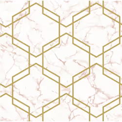 Hexagon Geometric Marble Wallpaper Pink Metallic Gold Silver Holden Decor