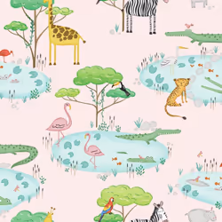 Holden Decor Over the Rainbow Crocodile Lake Pink Wallpaper 90931
