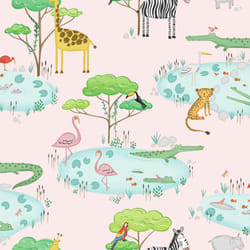 Holden Decor Over the Rainbow Crocodile Lake Pink Wallpaper 90931