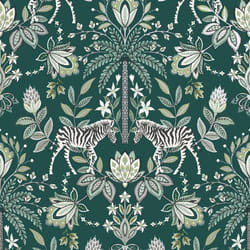 Holden Decor Etosha Green Wallpaper Floral Animal Print Metallic