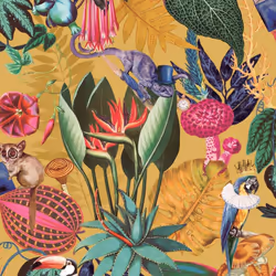 Holden Decor Wonderland Ochre Wallpaper 91190
