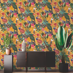 Holden Decor Wonderland Ochre Wallpaper 91190