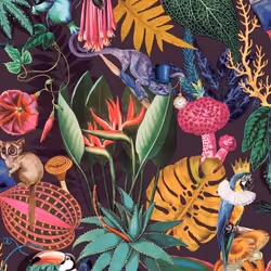 Holden Decor Wonderland Purple Wallpaper 91192