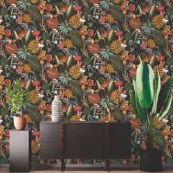 Holden Decor Wonderland Charcoal Wallpaper 91193