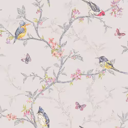 DUTCH WALLCOVERINGS Wallpaper Phoebe Lilac Wall Covering Wallpaper Panel Sheet
