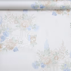 Floral Off White Wallpaper Linen Blue Green Leaves Metallic Paste The Wall Vinyl