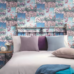 Holden Decor April Wallpaper Floral Flower Photographic Collage Heather Pink