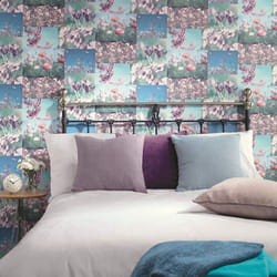 Holden Decor April Wallpaper Floral Flower Photographic Collage Heather Pink