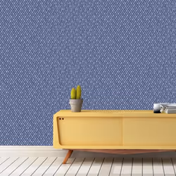 Blue Navy Dots Wallpaper Smooth Circular Spots Geometric Pattern Paste The Wall