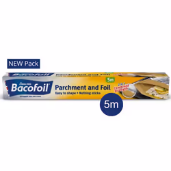 Bacofoil 2 in 1 Parchment & Aluminium FoilâFor Cooking/Baking/Roasting
