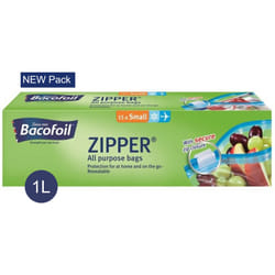 Bacofoil Zip n Seal Food Freezer All Purpose Zipper BagsâBPA FreeâSML