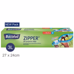 Bacofoil Zip n Seal Food Freezer All Purpose Zipper BagsâBPA FreeâMED