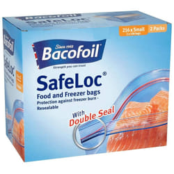 Bacofoil Safeloc Food and Freezer Small Bags, 216 Pack (2 x 108)