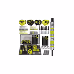 WINMAU Michael van Gerwen MvG Steeltip Gift Set - 50 Piece Darts Set with 4 sets of Shafts, 4 sets of Flights plus Accessories