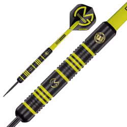 Michael Van Gerwen MvG Ambition Brass 24g Professional Steel Tip Darts Set with Flights and Shafts (stems)