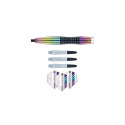 Elektra 90% Tungsten Steel Tip Darts with Prism Flights and Vecta Shafts (Stems) 22 gram - Urban Grip - Match Weighed - Streamline Torpedo Profile