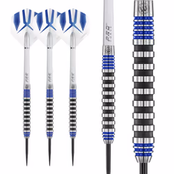 Advance 500 Series Tungsten Blue 24 Gram Steeltip Darts Set with Flights and Shafts (Stems)