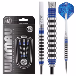 Advance 500 Series Tungsten Blue 24 Gram Steeltip Darts Set with Flights and Shafts (Stems)