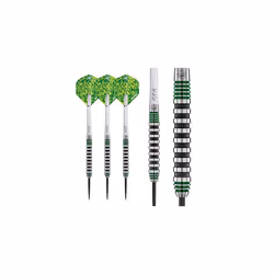 Advance 500 Series Tungsten Green 24 Gram Steeltip Darts Set with Flights and Shafts (Stems)