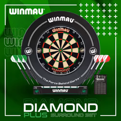 Winmau Professional Diamond Plus Dartboard and Surround Set with Darts