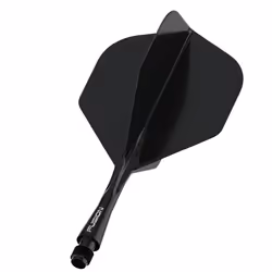 Fusion Solid Black Short Intergrated Dart Flight and Shaft System - 1 set per pack (3 flights and shafts in total)