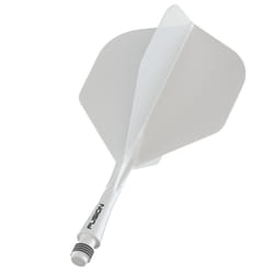 Winmau Fusion Solid White Short Intergrated Dart Flight and Shaft System - 1 Set per Pack (3 Flights and shafts in Total)