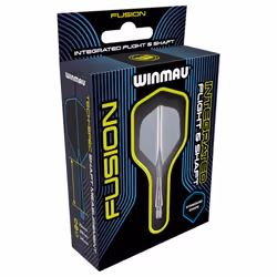 Winmau Fusion Dark Grey Smoke Intermediate Intergrated Dart Flight and Shaft System - 1 Set per Pack (3 Flights and shafts in Total)