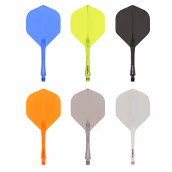 Winmau Fusion Dark Grey Smoke Intermediate Intergrated Dart Flight and Shaft System - 1 Set per Pack (3 Flights and shafts in Total)