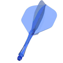 Winmau Fusion Azure Blue Intermediate Intergrated Dart Flight and Shaft System - 1 Set per Pack (3 Flights and shafts in Total)