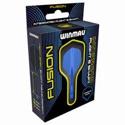 Winmau Fusion Azure Blue Intermediate Intergrated Dart Flight and Shaft System - 1 Set per Pack (3 Flights and shafts in Total)
