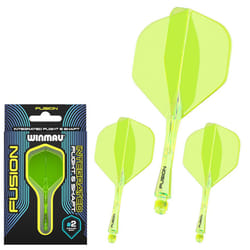 Fusion Fluoro Yellow Medium Intergrated Dart Flight and Shaft System - 1 set per pack (3 flights and shafts in total)