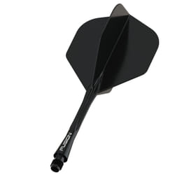 Winmau Fusion Solid Black Medium Intergrated Dart Flight and Shaft System - 1 Set per Pack (3 Flights and shafts in Total)