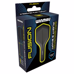 Winmau Fusion Solid Black Medium Intergrated Dart Flight and Shaft System - 1 Set per Pack (3 Flights and shafts in Total)