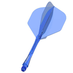 Winmau Fusion Azure Blue Medium Intergrated Dart Flight and Shaft System - 1 Set per Pack (3 Flights and shafts in Total)