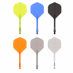 Winmau Fusion Azure Blue Medium Intergrated Dart Flight and Shaft System - 1 Set per Pack (3 Flights and shafts in Total)