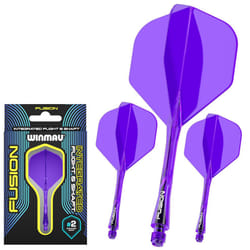 Darts Fusion Integrated Flight & Shaft System - No.2 Shape & Design - Purple Colour, Medium Length