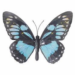 Primus Large Metal Butterfly Garden Wall Art Gift - Cyan