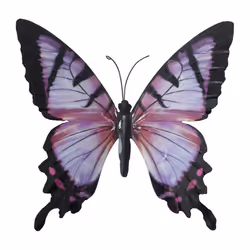 Primus Large Metal Butterfly Garden Wall Art Gift - Pink and Black